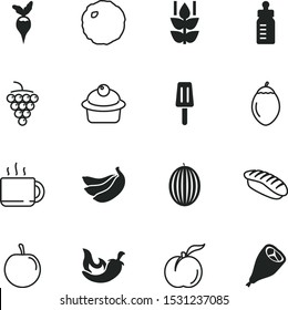 food vector icon set such as: herbs, yummy food, purple, tropical product, traditional, baby, salty tomarillo, bunch, celebration, radish, cup, glaze, childhood, cooked, modern, chili, kitchen