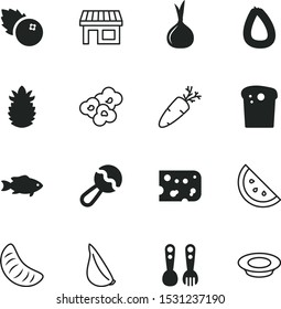 food vector icon set such as: sausage, wild, banner, bread, whole, pork, kid, vendor, decoration, ocean, barbecue, mandarin, butter, sativum, wildlife, sale, fishing, bitter, animal, celebration
