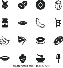 food vector icon set such as: line, pepper, big berry, veggie, fire, vitamins, old, bowl, large berries, ginger, childhood, chopsticks, beans, coffee, onions, whole, capsicum, honeydew, bottle