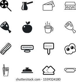 food vector icon set such as: crispy, information, reserve, mustard, ice, dog, card, cocktail, sugar, nutrition, pot, call, color, alcohol, atm, stroke, maker, seedlings, eat, smoked, tasty, garden