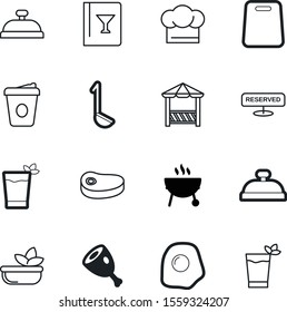 food vector icon set such as: charcoal, clothing, landscape, cappuccino, lettuce, style, board, delicatessen, pergola, cut, chopping, soup, reserve, chefs, bakery, barbecue, lunch, surface, diet, tea