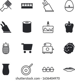 food vector icon set such as: anniversary, powder, seasoning, eggs, product, sale, salad, stop, package, carton, decorative, tomato, shaker, start, graphic, boiled, vintage, red, blackberry, time