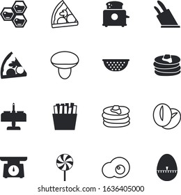 food vector icon set such as: beehive, honeycomb, modern, perfect, arabic, digital, stopwatch, web, electric, empty, lolly, roasted, lollipop, hexagon, pumpkin, sugar, honey, decoration, simple