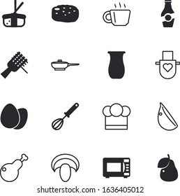 food vector icon set such as: drink, clean, duck, morning, fish, whip, cap, appliance, ewer, pot, professional, office, christmas, household, italy, apparel, beautiful, baker, colorful, antique