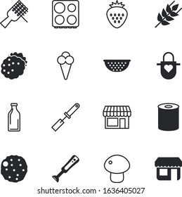 food vector icon set such as: oven, beer, waffle, raw, kiosk, mushrooms, macaroni, chicken, clothing, stand, cloth, housewife, holding, juice, thai, blender, cart, travel, empty, outfit, pink