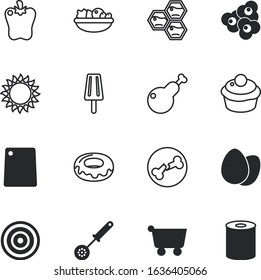 food vector icon set such as: boiled, basket, pattern, poultry, eggshell, cinema, freshness, business, skeleton, table, cone, cooktop, packaging, birthday, commercial, barbecue, heat, thanksgiving