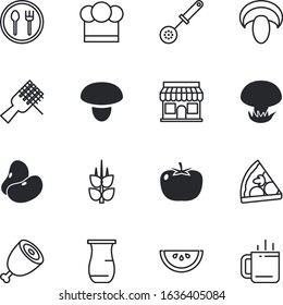 food vector icon set such as: autumn, facade, crockery, pizza, sweet, exterior, dish, home, cap, beef, pitcher, spaghetti, simple, label, isometric, cooker, melon, sauce, uniform, meat, porcelain