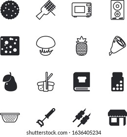 food vector icon set such as: home, vitamin, induction, top, isometric, city, beater, edible, egg, cookies, plate, outline, potato, display, bell, house, package, vegan, sashimi, brown, broccoli