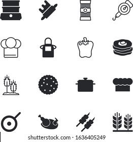 food vector icon set such as: scale, leg, steam, baker, biscuits, eating, rolling, roller, salad, industrial, electric, law, cake, pancakes, types, big, boiler, pork, element, technology, graphic