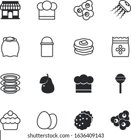 food vector icon set such as: oat, fruits, pink, jelly, caramel, cream, cupcake, street, blackberry, cashew, coffee, cute, egg, view, pie, top, wildlife, ripe, swirl, circle, city, concept, tray, nut