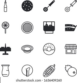 food vector icon set such as: isometric, holiday, hip, unhealthy, pink, cupcake, store, soy, flavor, liquid, doughnut, street, wine, candle, cute, work, diner, handle, greatly, separation, caramel