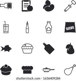 food vector icon set such as: bottled, bbq, almond, chef, cotton, ice, tomato, soybean, freshness, seeds, kidney, product, lettuce, fruit, aquarium, jar, pumpkin, packaging, fitness, cool, fruits