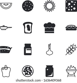 food vector icon set such as: hat, medical, cotton, kitchenware, lotus, desert, pharmacy, liquid, pizza, flour, glass, electric, whey, portable, pill, grilling, container, freshness, vitamins