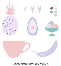 Food vector icons set