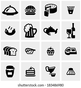 Food vector icons set on gray 