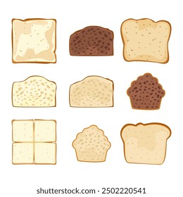 Food vector illustration. Bakery. Crispy waffles, handmade bread. Cooking. Sweet products. Sweet products. Food menu. Blank isolated on white background. For posters, signs, cards, and advertisements