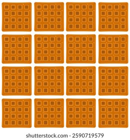 Food vector illustration. Bakery. Crispy waffles, handmade bread. Cooking. Sweet products. Sweet products. Food menu. Blank isolated on white background. For posters, signs, cards, and advertisements
