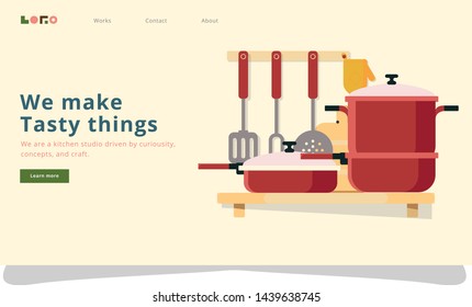 Food Vector Illustration for landing page