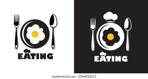 Food vector, illustration, logo design isolated on black and white backgrounds.