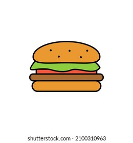 Nahrungsvektorgrafik. normaler Fast-Food-Burger im Cartoon-Stil