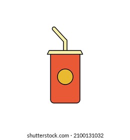 food vector illustration. red normal size fast food soda drink with cartoon style