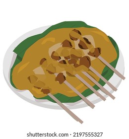 Food Vector illustration sate Padang indonesia