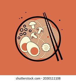 food vector Japanese noodle Ramen cuisine soup object