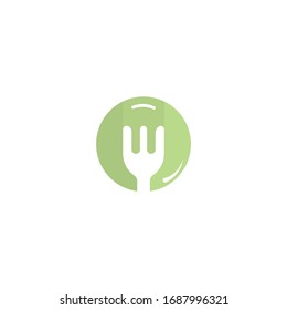 Diseño del logo del vector de alimento. Concepto del logo de la comida de los iconos de la horquilla. El concepto de restauración.