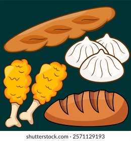 Food Vector Seamless Pattern Nutrition Background