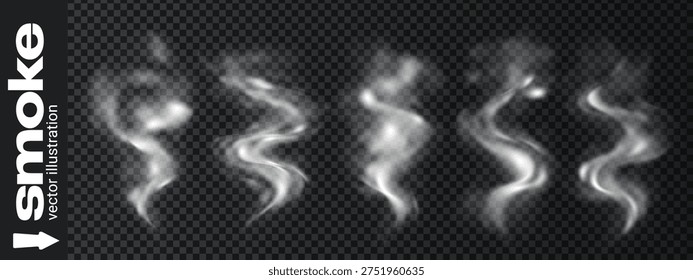 Food vector smoke for steam effect png and tea white hot. Coffee chimney vapour for isolated smog wave and cup light dish. Effect food illustration for steam mug pollution and bbq heat ice.