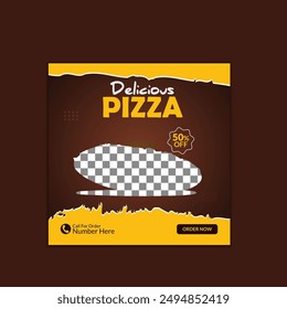 Food vector social media post design template.