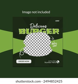 Food vector social media post design template.