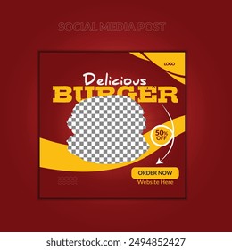 Food vector social media post design template.