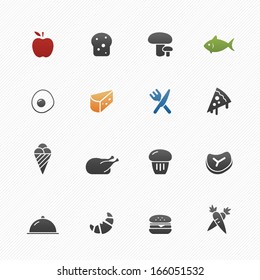 Food vector symbol icon set on white background