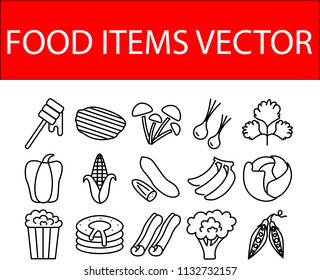 Food vectors and icons