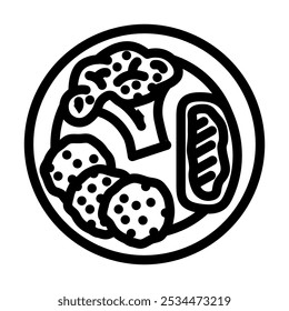 food vegan line icon vector. food vegan sign. isolated contour symbol black illustration