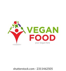 Food Vegan Logo Design Illustration