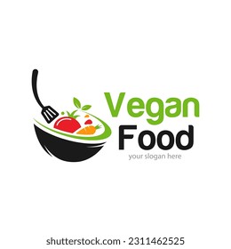 Food Vegan Logo Design Illustration