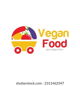 Food Vegan Logo Design Illustration