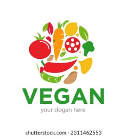 Food Vegan Logo Design Illustration