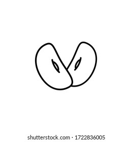 Icono de frutas o verduras alimenticias. Icono de Bean. Ilustración vectorial.