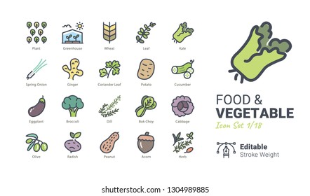 Food & Vegetable vector icons