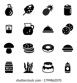 Food, Vegetables and Cuisines Icons in Modern Solid Style Pack 