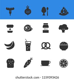 Food, Vegetables, Fruits and Drinks Icons, Vector Illustration Design with White Background