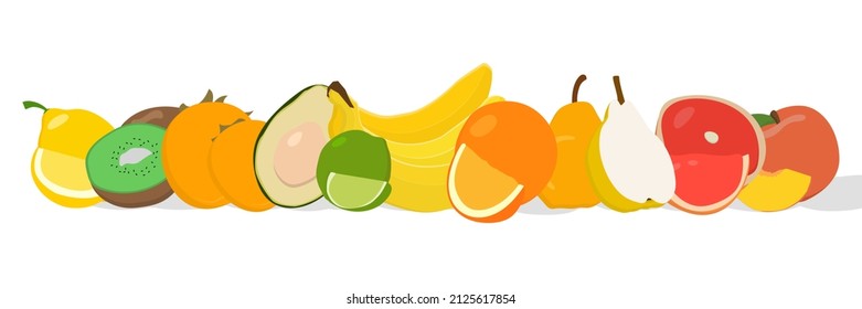 Food, vegetables and fruits. Vector illustration.drawings for a poster, postcard or background.