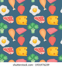 Patrón ininterrumpido de alimentos y verduras