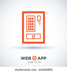 food vending machine line vector icon
