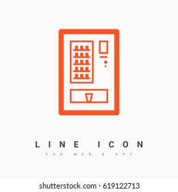 food vending machine line vector icon