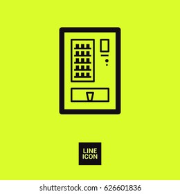 food vending machine line vector icon