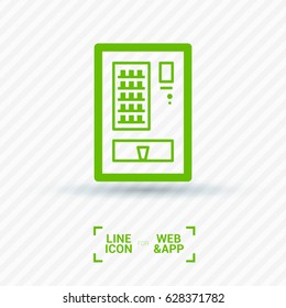 food vending machine line vector icon